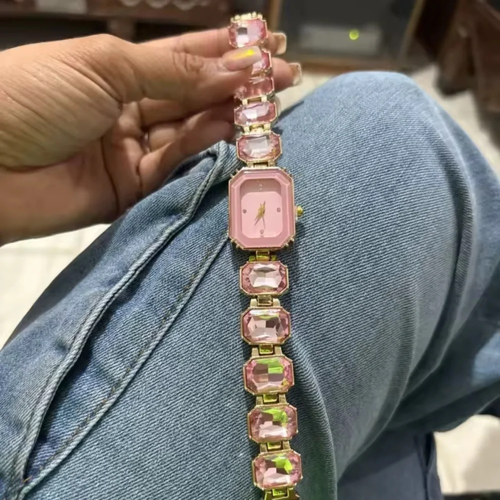 Rose Elegance Gem Timepiece Bracelet Watch